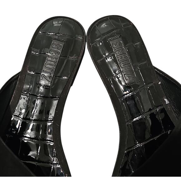 Schutz Jodie Nubuck Leather Suede Flats Black Womens 8.5 - Picture 6 of 9